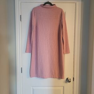 Pink Turtleneck Sweater Dress